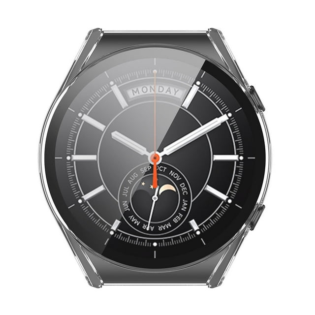 Funda de vidrio templado con marco de PC Compatible con Xiaomi Watch S1 Smartwatch funda protectora a prueba de golpes