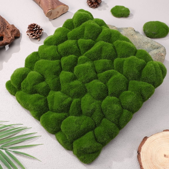 GAXIRE Faux Moss Crafting Artificial Moss Pad Indoor Use Green 1Set 12.6x12.6x1.2in