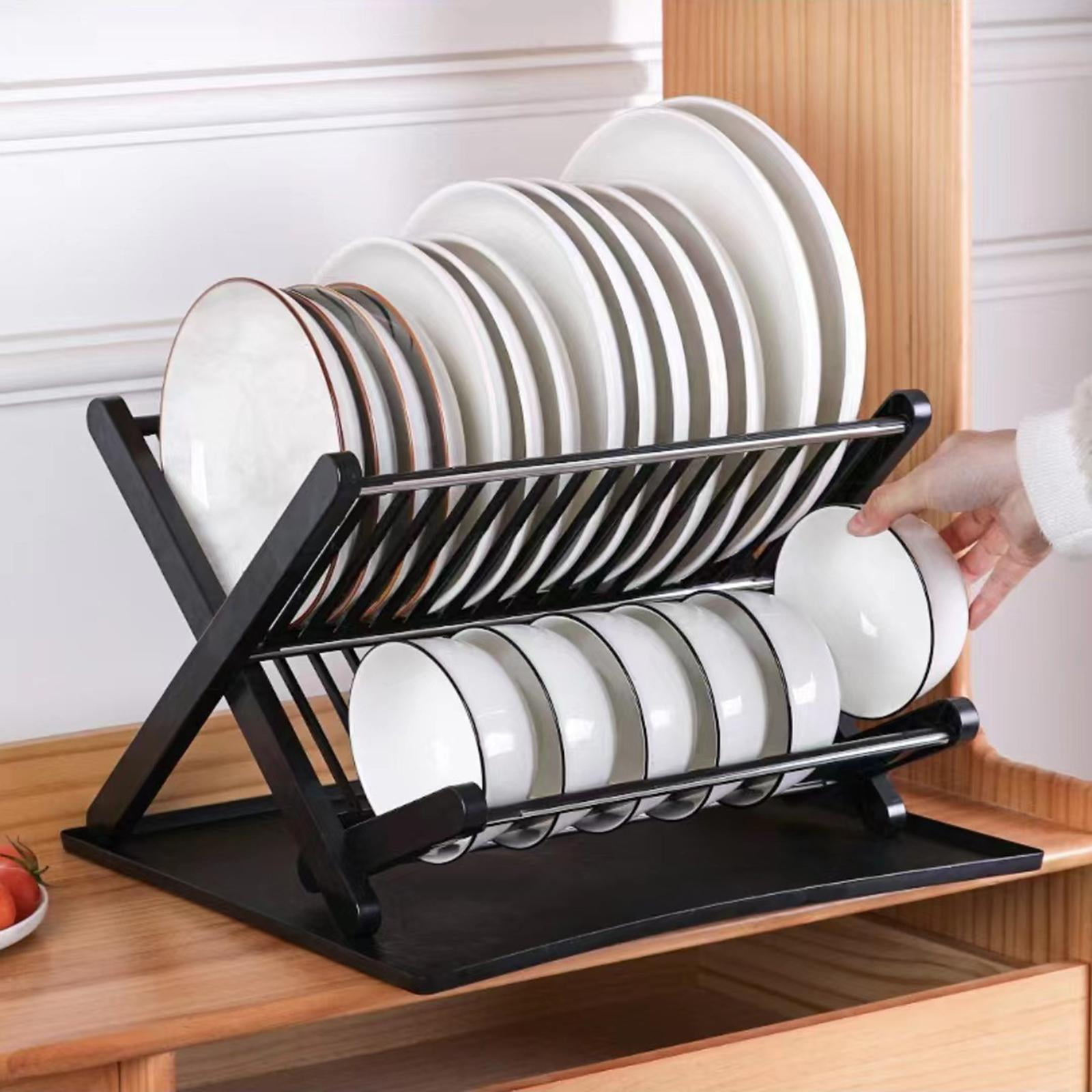Folding Dish Rack - Dish Drainer Folds Away When Not in Use