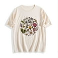 thumbnail image 5 of Pxxlle Floral Graphic Tees for Women Cotton Short Sleeve Going Out Tshirts Loose Fit Round Neck T Shirts Fashion Summer Beach Vacation Tops (Beige XL), 5 of 5