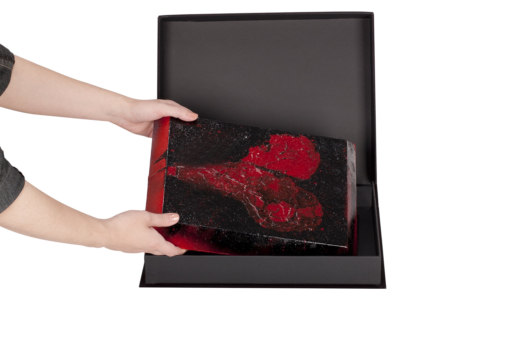 HG Concepts Art Photo Storage Box Eternity Archival Clamshell Box For Storing Artwork, Photos & Documents Deluxe Acid-Free Sturdy & Lined With Archival Paper - [Black - 24" x 32"]