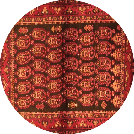 Ahgly Company Indoor Round Persian Orange Traditional Area Rugs, 5' Round
