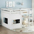 thumbnail image 2 of Full Size loft bed with a playful sliding chalkboard, built-in bookshelf, and high-quality safety rails, White, 2 of 10