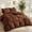 Brown, variant on 2PCS Solid Thick Quilted Comforter Set, 1 Comforter + 1 Pillow Sham, Suitable For All Seasons.(Pale Purple Grey)