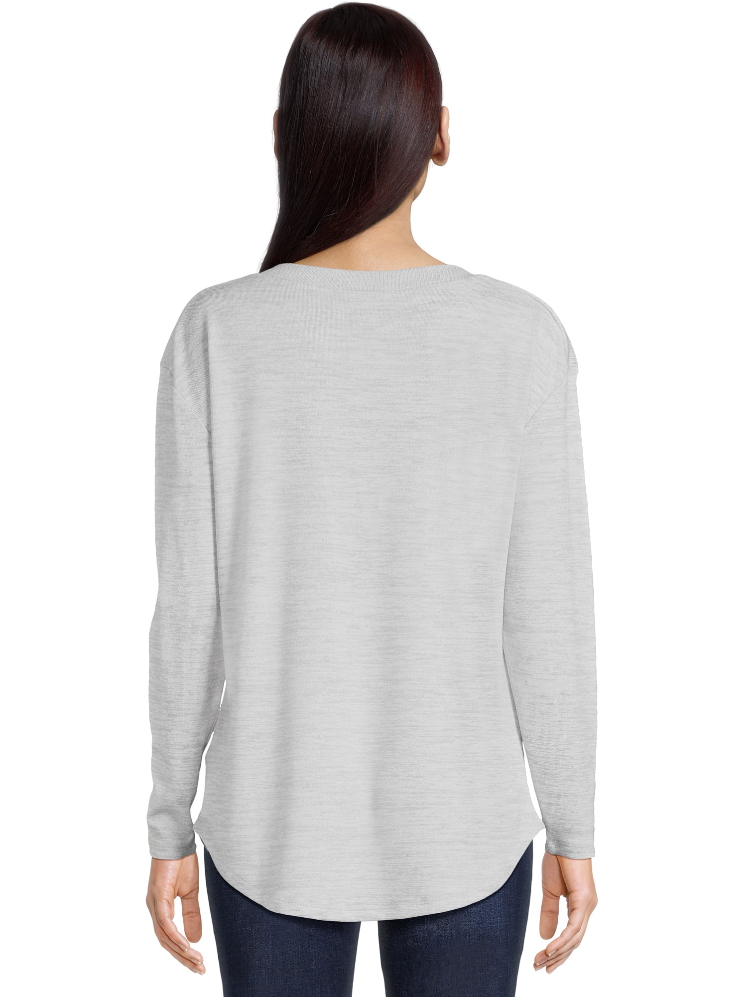 Time and Tru Women's Long Sleeve Boat Neck Top, Sizes XS-XXXL