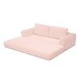 thumbnail image 6 of 2-In-1 Folding Convertible Sofa Bed, Modern Corduroy Sleeper Couch with 2*Pillows, Futon Modular Upholstered Boneless Sofa with Pull-Out Bed, Folding Floor Modular Couch for Living Room (Pink), 6 of 11