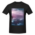 thumbnail image 4 of Bingfone Lighthouse Waves Torrential Rain Men'S Loose Fit Short-Sleeve Pocket T-Shirt, 4 of 7