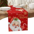 thumbnail image 6 of Red Santa Christmas Cotton Linen Table Runner for Dining Kitchen, Xmas Snowflake Wedding Outdoor Party Tablerunners Decoration, Dresser Scarf Coffee Tablecloth Runners 13x48 Inches, 6 of 9