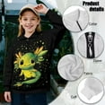 thumbnail image 6 of Uorisanigo Girls Half Zip Sweatshirt Loose Green Axolotl Long Sleeve Pullover Crop Tops Lightweight Quarter Zipper Cropped Sweatshirt for Sports and Daily Wear, 5-14 Years, 6 of 7