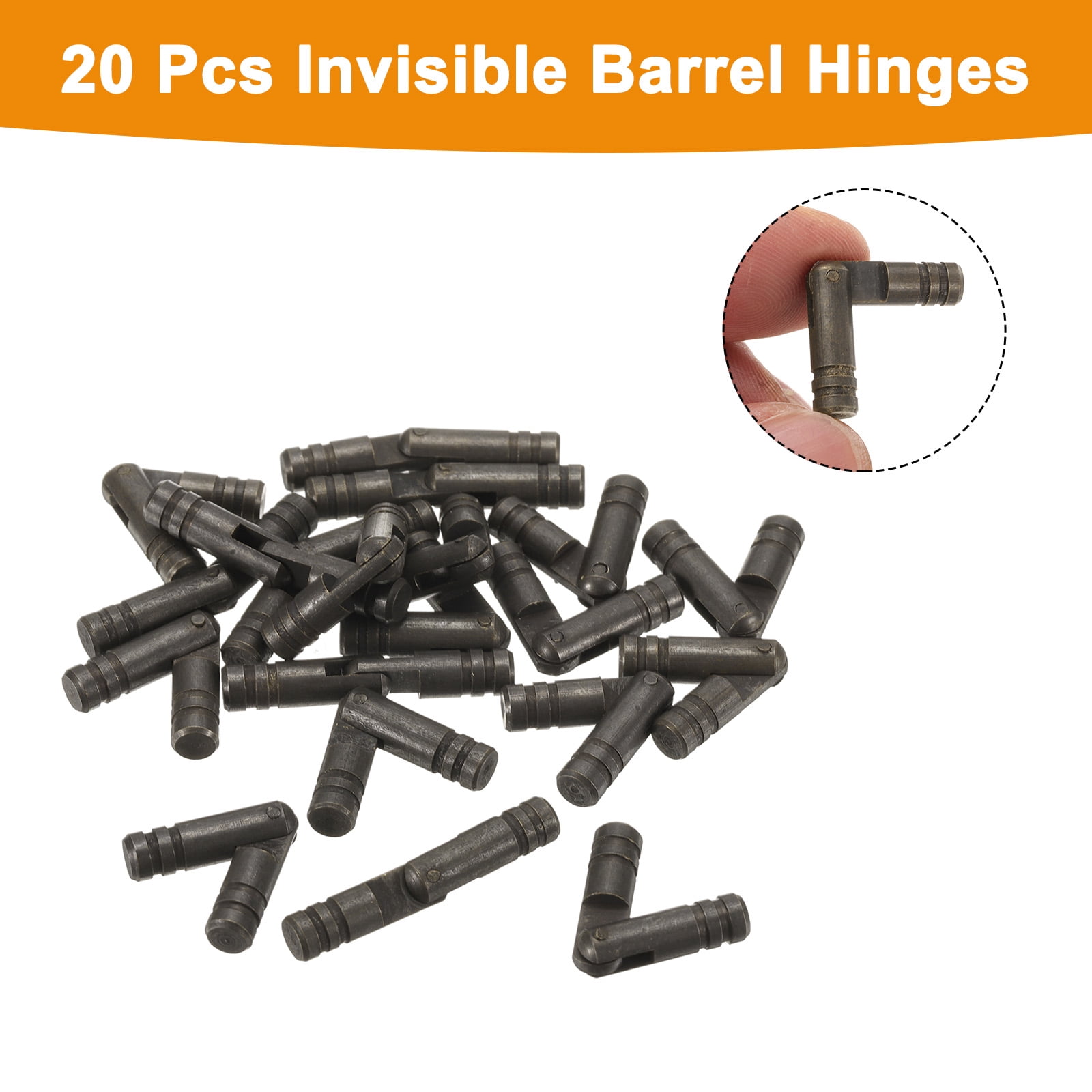 Unique Bargains Invisible Barrel Brass Hinges for Concealed Applications 5x30mm Black