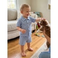 thumbnail image 6 of BemeyourBBs Toddler Baby Boy Summer Clothes 0 6 12 18 24 Months 2 3 4 Years Newborn Baby Boys Summer 2 Piece Outfits Short Sleeve Pocket Button Down Shirt and Shorts Set, 6 of 9