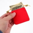 thumbnail image 2 of HERFIER 20 Pcs Gold Rim Drawstring Jewelry Pouches Red Drawstring Pocket Wedding Party Christmas Favor Gift Bags Red and Golden 3.54x2.75x0.06in, 2 of 9