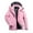Pink, variant on Lovskoo Women's Rain Jacket Hooded Technical Winter Fleece Lined Casual Waterproof Windbreaker Outdoor Charging Outerwear Breathable Thick Plush Mountain Climbing Clothes Trendy Jacket Black