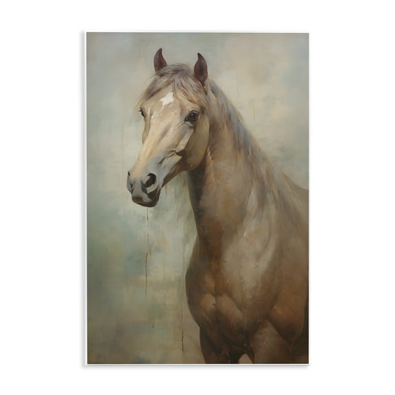 Stupell Industries Tan Horse Visage Animals & Insects Painting Unframed Art Print Wall Art, 10 x 15