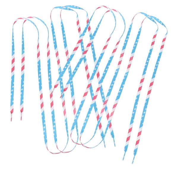 Mobutofu 2 Pair Flat Colorful Shoelaces for Fun Casual Use with Polyester Material 14x0.3in