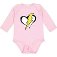 thumbnail image 3 of Inktastic Lightning Bolt Heart Boys or Girls Long Sleeve Baby Bodysuit, 3 of 5