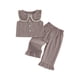 thumbnail image 1 of Conjunto de 2 piezas para niñas pequeñas: top sin mangas con cuello de muñeca y estampado a cuadros, y pantalón con cintura elástica., 1 of 9