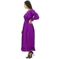thumbnail image 2 of Bimba Women's Cotton Smocked Waist Long Casual Maxi Dress, 2 of 7
