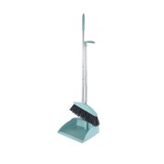 Bamboohart Brooms Indoor 180° Rotatable Standing Storage Buckle Type Broom and Dustpan Set with Scraping Teeth and Scraper Cleaning  Suitable for Home (1x Brooms and Dusts Pans Set)