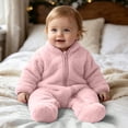thumbnail image 2 of Avtoify Toddler Rompers, Toddler Kids Boys Girls Bodysuit Solid Color Warm Fleece Long Sleeved Zipper Jumpsuit Rompers, 2 of 10