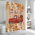 thumbnail image 6 of Red Truck Fall Shower Curtain, Waterproof Shower Curtains for Bathroom, Thanksgiving Botanical Pumpkins Leaves Washable Fabric Bathtub Curtain Set Bath Decor with 12 Hooks 72"x78", 6 of 8