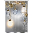 thumbnail image 4 of New York Shower Curtain, Digital Drawn Brooklyn Bridge Unusual Graffiti Style Old Urban Cityscape Print, Cloth Fabric Bathroom Decor Set with Hooks, 48" W x 72" L, Brown White, 4 of 4