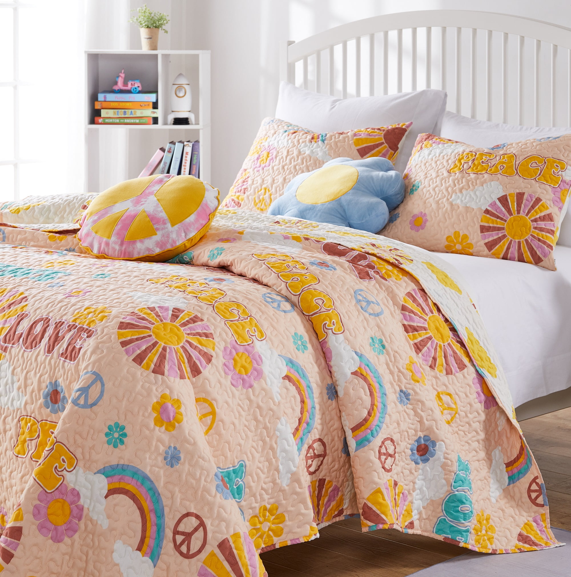 Greenland Home Fashions Cassidy Retro 1960s Reversible Quilt Set, 2-Piece Twin