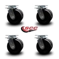thumbnail image 2 of 6 Inch Dual Phenolic Wheels Swivel Caster Set with Ball Bearings Service Caster, 2 of 2