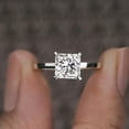 thumbnail image 3 of Cora Jewellery 2CT Hidden Halo Bridge Diamond Princess Moissanite Engagement Ring For Women, 10K White Gold, 3 of 5