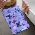 thumbnail image 2 of Purple Butterfly Flower Pattern Bathroom Rugs Mat,Non Slip Microfiber Bathroom Rug,Rubber Backing,Soft Bathroom Mats for Bathroom Floor,Tub and Shower,20x32in(50x80cm), 2 of 5
