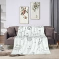 thumbnail image 7 of Rocket Sketch Doodle Blanket, Fluffy Soft Cozy Blanket Flannel Plush Microfiber Couch Throw, Bedding, 40"x30", 7 of 7