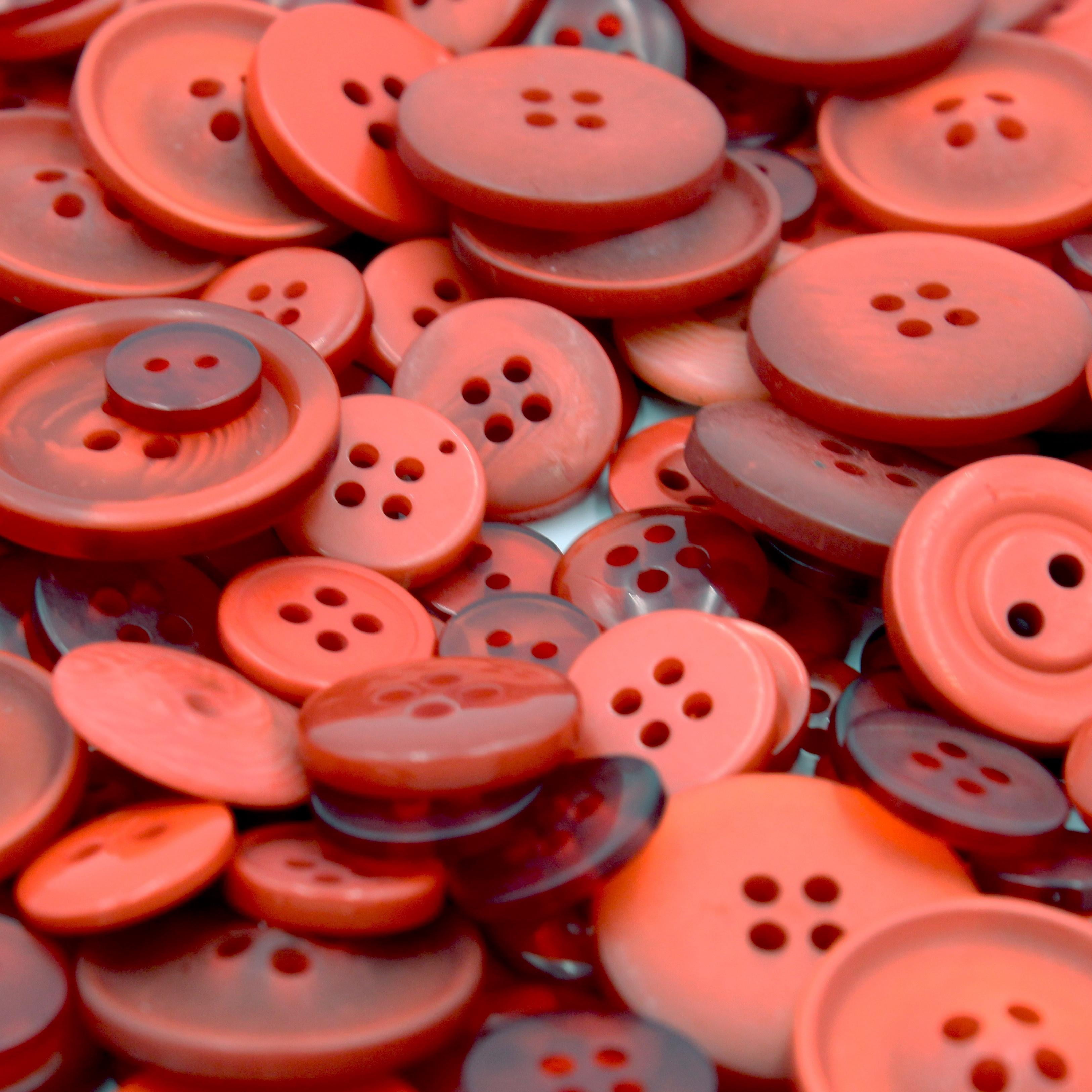 (3 pack) Gwen Studios Plastic Sewing Buttons Value Pack, 3.5 oz., Assorted Sizes, Red