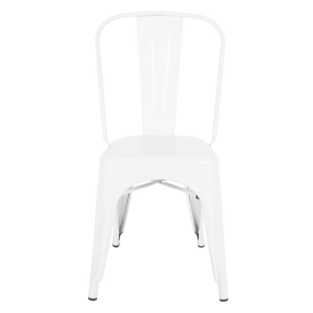 Chaise de salle à manger Tolix Roch en blanc, chaise en métal