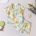 thumbnail image 2 of TAIAOJING Toddler Boys Short Sleeve Cartoon Pineapple Prints T Shirt Tops Shorts Child Kids Gentleman Outfits For 2-3 Years, 2 of 7