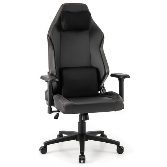 Costway Gaming Chair Ergonomic High Back Computer Chair with Rocking Function & 2D Armrests