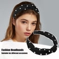 thumbnail image 3 of Unique Bargains 1 Pcs Hairband for Women Satin Knotted Pearl Headband Black 1.1 Inch Wide, 3 of 7