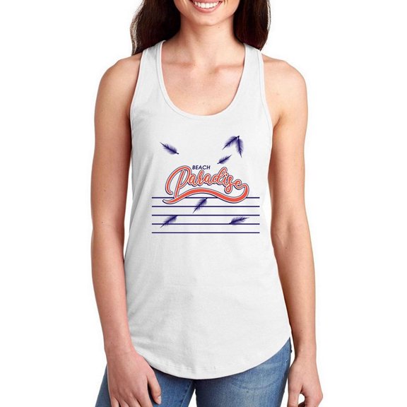 Beach Paradise Strings Racerback Tank Women -Image by Shutterstock, Female x-Large