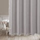thumbnail image 5 of Cortina de ducha pequeña gris de 36 x 72, cortinas de ducha estrechas de tela de lino y algodón de tamaño medio para decoración de baño de granja bohemia, cortina de ducha de tela antiarrugas, 5 of 7