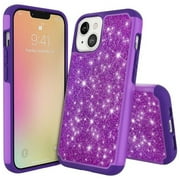 TotalDefense Glitter Hybrid Case for iPhone 13 - Purple