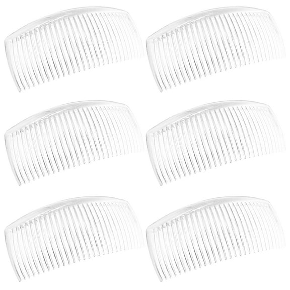 6 Packs French Twist Comb, SourceTon Plastic Side Hair Combs with 29 Teeth Hair Comb Hair Clip Combs for Fine Hair Accessory for Women- Clear