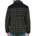 thumbnail image 4 of Chaqueta informal de franela a cuadros con botones y forro polar cálido para exteriores para hombre con bolsillos laterales, 4 of 4
