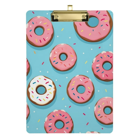 Doughnut Pink Acrylic Clipboards A4 Standard Letter Size Clipboard 12.5" X 9" Clip Board for Students Teacher Office