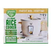 GreenLife 3-Cup Electric Rice Cooker, Ceramic Nonstick, Dishwasher Safe Parts, Cream
