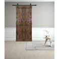 thumbnail image 2 of K Style 24 in. x 84 in. Dark Walnut Finished Solid Wood Bi-Fold Barn Door with Hardware Kit-Assembly Needed, 2 of 7