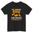 thumbnail image 2 of Trade My Sister For Chicken Nuggets Men's Funny Graphic Print Short Sleeve T-Shirt Tee 100% Cotton - Comfortable Crew Neck, Soft Tees Casual Tops, 2 of 5