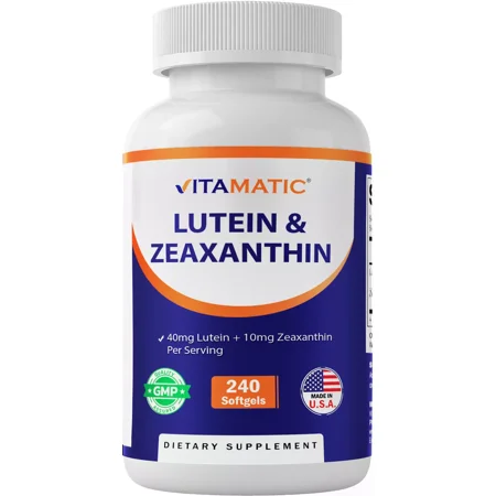 Vitamatic Lutein 40mg with Zeaxanthin 10mg, Eye Health Support Supplement, 240 S