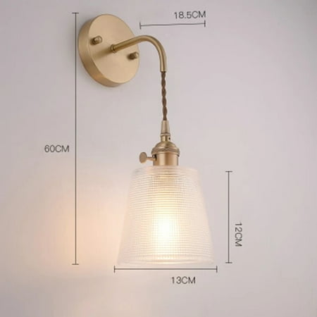 

LOPNGLS Sleek Elegant and Modern Brass LED Wall Lamp with Creative E27 Lighting and Clear Glass - Stylish Design for Bedroom Living Room and Porch Decoration - Sconce Fixture with 110V