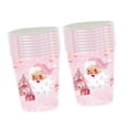 thumbnail image 3 of Copas de Navidad,Vasos de papel desechables para decorar mesas de fiesta,Juego de vajilla para fiestas,Suministros de mesa con temática de fiesta navideña,Copas de Papá Noel Copas rosas, 3 of 9