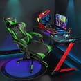 thumbnail image 4 of Gymax Gaming Chair Reclining Swivel Racing Office Chair w/Massage Lumbar Support Green, 4 of 10