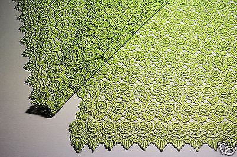 Lily 42"  Rose Venice Lace Fabric All Over Both side Scalloped Edge 9 colors